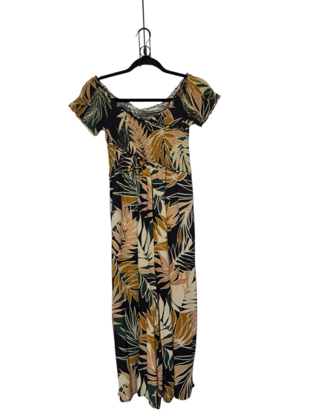 Patrons Of‎ Peace Small Tropical Print Wide Leg Jumpsuit Boho Chic Resortwear